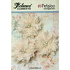 Petaloo - Burlap and Canvas Collection - Floral Embellishments - Burlap Birdsnest Flower - Ivory - 3 Pack