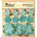 Petaloo - Burlap and Canvas Collection - Floral Embellishments - Burlap Flowers - Teal
