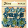 Petaloo - Burlap and Canvas Collection - Floral Embellishments - Burlap Flowers - Denim Blue
