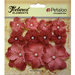 Petaloo - Textured Elements Collection - Floral Embellishments - Mini Burlap - Antique Red