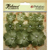 Petaloo - Textured Elements Collection - Floral Embellishments - Mini Burlap - Antique Green