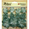 Petaloo - Textured Elements Collection - Floral Embellishments - Mini Burlap - Antique Blue