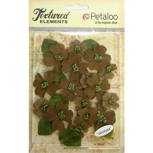 Petaloo - Burlap and Canvas Collection - Floral Embellishments - Dogwood - Canvas - Natural