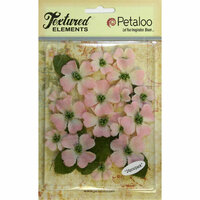 Petaloo - Burlap and Canvas Collection - Floral Embellishments - Dogwood - Canvas - Pink