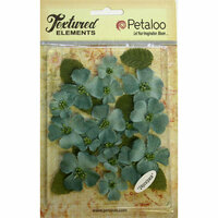 Petaloo - Burlap and Canvas Collection - Floral Embellishments - Dogwood - Canvas - Antique Blue