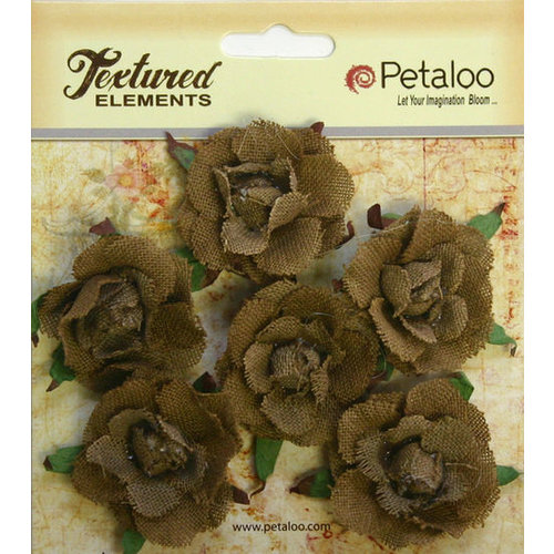 Petaloo - Burlap and Canvas Collection - Floral Embellishments - Garden Rosettes - Canvas - Natural
