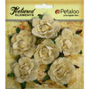 Petaloo - Burlap and Canvas Collection - Floral Embellishments - Garden Rosettes - Canvas - Ivory