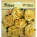 Petaloo - Burlap and Canvas Collection - Floral Embellishments - Garden Rosettes - Canvas - Yellow