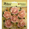 Petaloo - Burlap and Canvas Collection - Floral Embellishments - Garden Rosettes - Canvas - Pink
