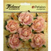 Petaloo - Burlap and Canvas Collection - Floral Embellishments - Garden Rosettes - Canvas - Pink