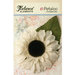 Petaloo - Textured Elements Collection - Floral Embellishments - Burlap Giant Sunflower - Ivory