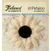 Petaloo - Textured Elements Collection - Floral Embellishments - Burlap Medium Sunflower - Ivory