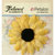 Petaloo - Textured Elements Collection - Floral Embellishments - Burlap Medium Sunflower - Yellow