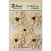Petaloo - Textured Elements Collection - Floral Embellishments - Burlap Wild Sunflowers - Ivory