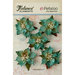Petaloo - Textured Elements Collection - Christmas - Floral Embellishments - Burlap Poinsettias - Teal