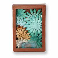 Petaloo - Sunken Treasure Collection - Flowers - Daisy Box Blend - Large -Teal and Brown, CLEARANCE
