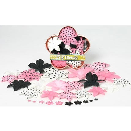 Petaloo - Pink Poodle Collection - Flowers - Dahlia Box Blend - Large - Pink and Black, CLEARANCE