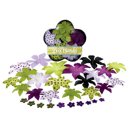 Petaloo - Flora Doodles - Dahlia Box Blend - Large - Lavender Purple Green And Black, CLEARANCE