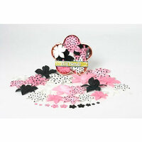 Petaloo - Pink Poodle Collection - Flowers - Dahlia Box Blend - Small - Pink and Black
