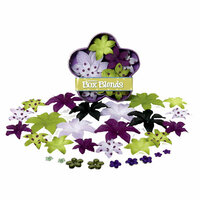 Petaloo - Flora Doodles - Dahlia Box Blend - Small - Lavender Purple Green and Black, CLEARANCE