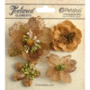 Petaloo - Textured Collection - Floral Embellishments - Mixed Blossoms - Mocha