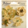 Petaloo - Textured Collection - Floral Embellishments - Mixed Blossoms - Amber
