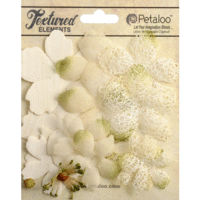 Petaloo - Textured Collection - Mixed Layering Flowers - Ivory