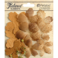 Petaloo - Textured Collection - Mixed Layering Flowers - Mocha