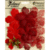 Petaloo - Textured Elements Collection - Floral Embellishments - Mixed Textured Blossoms - Red