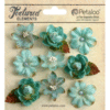 Petaloo - Textured Collection - Floral Embellishments - Mini - Teal