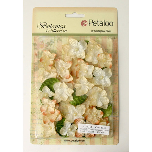 Petaloo - Chantilly Collection - Velvet Hydrangeas - Cream