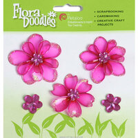 Petaloo - Flora Doodles Collection - Jeweled Candies - Mini Flowers - Fuchsia