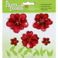 Petaloo - Flora Doodles Collection - Jeweled Candies - Mini Flowers - Red