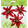 Petaloo - Flora Doodles Collection - Christmas - Glittered Candies - Poinsettias - Red
