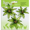 Petaloo - Flora Doodles Collection - Christmas - Glittered Candies - Poinsettias - Green