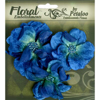 Petaloo - Chantilly Collection - Velvet Wild Roses - Dark Blue