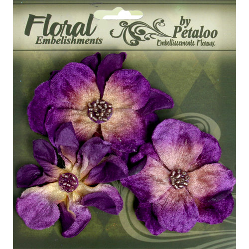 Petaloo - Chantilly Collection - Velvet Wild Roses - Purple