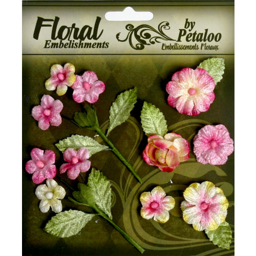 Petaloo - Chantilly Collection - Velvet Mini Blossoms - Rose