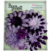 Petaloo - Flora Doodles Collection - Layering Fabric Flowers - Daisies - Purple and Lavender