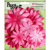 Petaloo - Flora Doodles Collection - Layering Fabric and Glitter Flowers - Daisies - Large - Fuschia