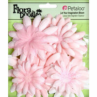 Petaloo - Flora Doodles Collection - Layering Fabric and Glitter Flowers - Daisies - Large - Soft Pink