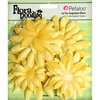 Petaloo - Flora Doodles Collection - Layering Fabric and Glitter Flowers - Daisies - Large - Canary Yellow