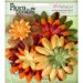 Petaloo - Flora Doodles Collection - Layering Fabric and Glitter Flowers - Daisies - Large - Autumn