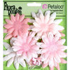 Petaloo - Flora Doodles Collection - Layering Fabric and Glitter Flowers - Daisies - Small - Soft Pink