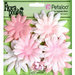 Petaloo - Flora Doodles Collection - Layering Fabric and Glitter Flowers - Daisies - Small - Soft Pink