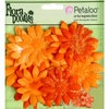 Petaloo - Flora Doodles Collection - Layering Fabric and Glitter Flowers - Daisies - Small - Orangeade