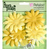 Petaloo - Flora Doodles Collection - Layering Fabric and Glitter Flowers - Daisies - Small - Canary Yellow