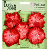 Petaloo - Flora Doodles Collection - Velvet Wild Roses - Small - Poppy Red