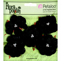 Petaloo - Flora Doodles Collection - Velvet Wild Roses - Small - Black