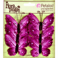 Petaloo - Flora Doodles Collection - Velvet Butterflies - Medium - Plum